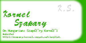 kornel szapary business card